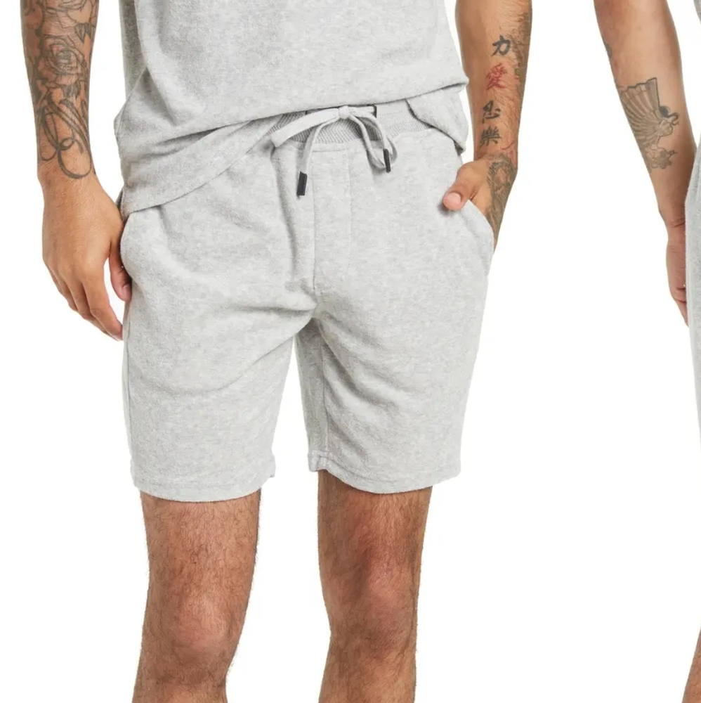Gray Hybrid Shorts with Elastic Waistband